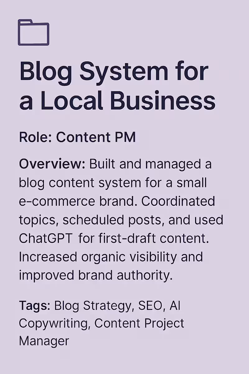 Cover image for Blog System for Local E-Commerce Brand