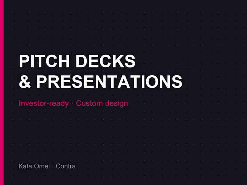 Cover image for Investor Pitch Deck & Presentation Design