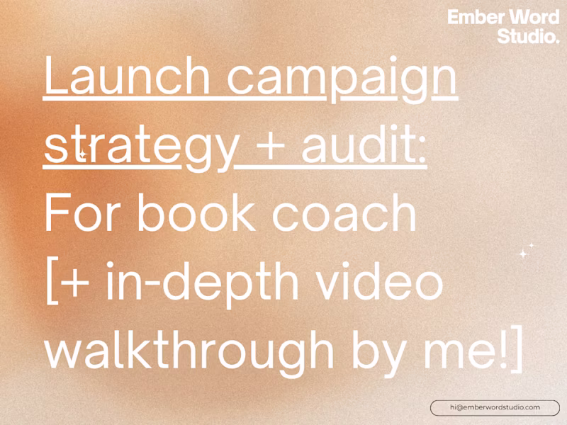 Cover image for Campaign Strategy Plan for Book Coach 