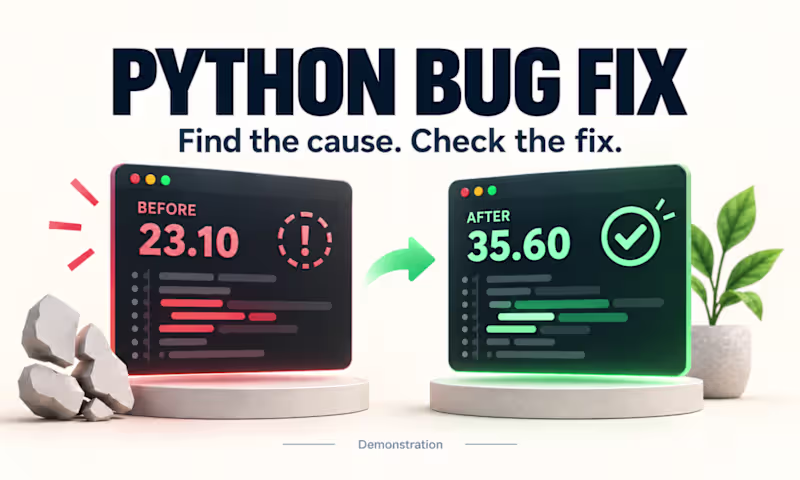 Cover image for Python bug repair — Demonstration