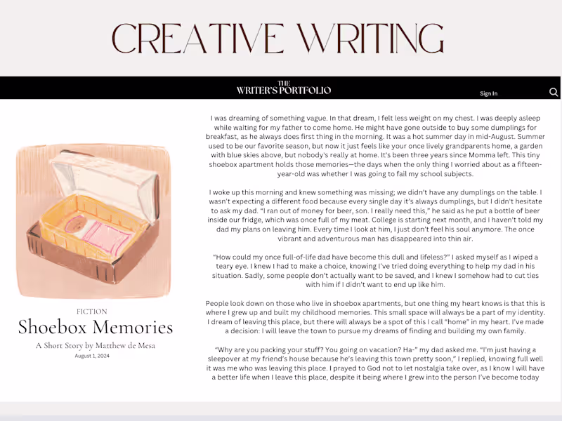 Cover image for Shoebox Memories, a fiction