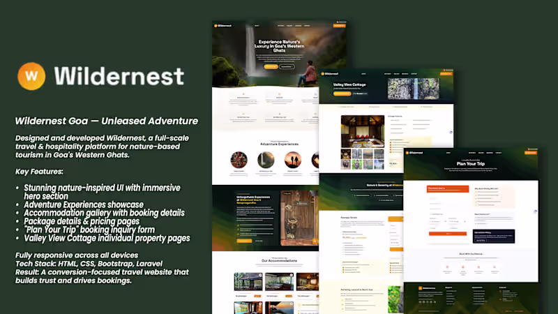 Cover image for Wildernest Goa - Unleased Adventure
