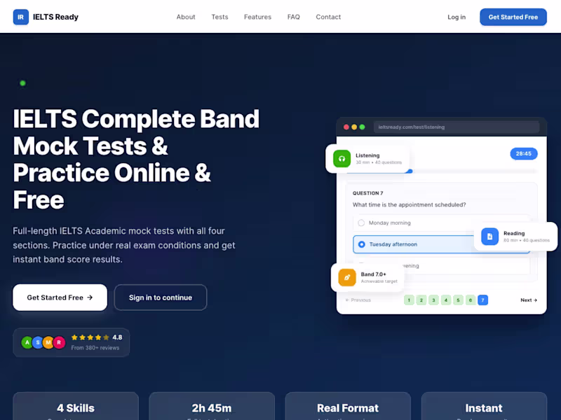 Cover image for IELTS Ready - Online Test Platform.