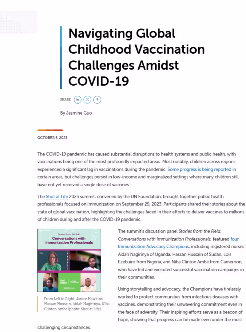 Cover image for Global Health Blog Post