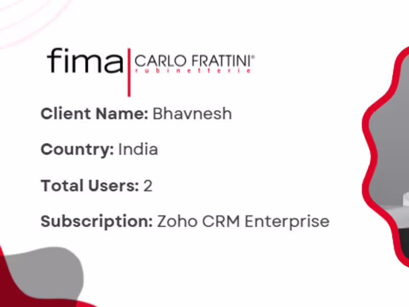 Cover image for FIMA Zoho CRM Enterprise implementation