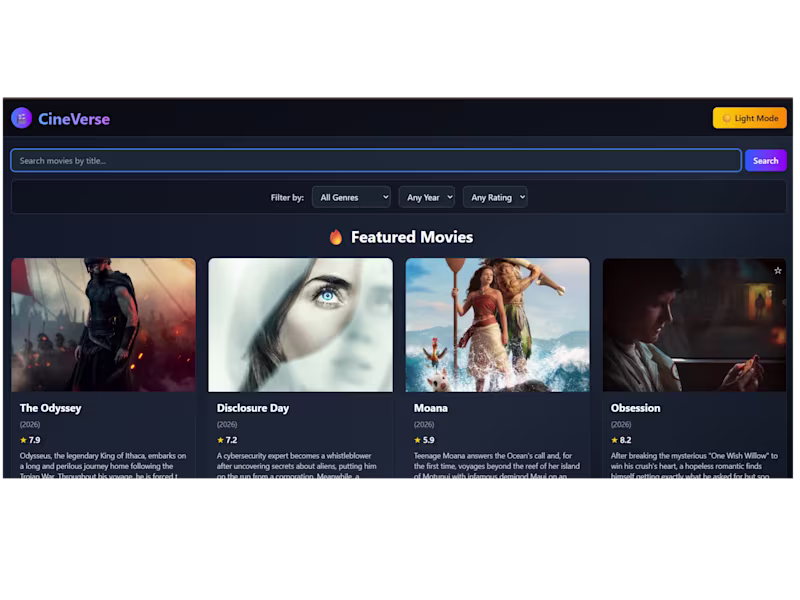 Cover image for Title
Cineverse | Movie Discovery Web