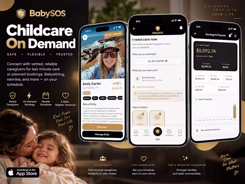 Cover image for BabySOS: Childcare On Demand
BabySOS was