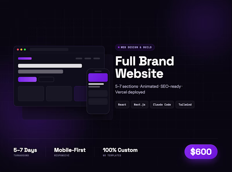Cover image for Full Brand Website — AI-Built in 1 Week
