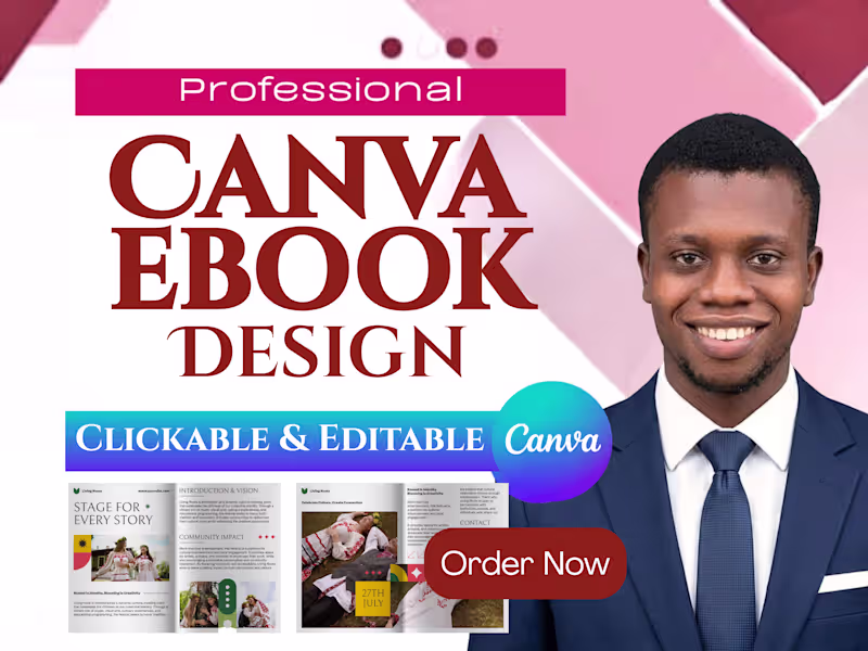 Cover image for Canva ebook design, lead magnet, ebook formatting, workbook