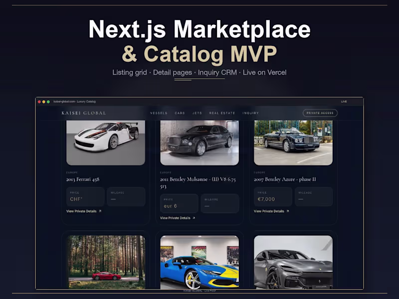 Cover image for Next.js Marketplace & Catalog MVP