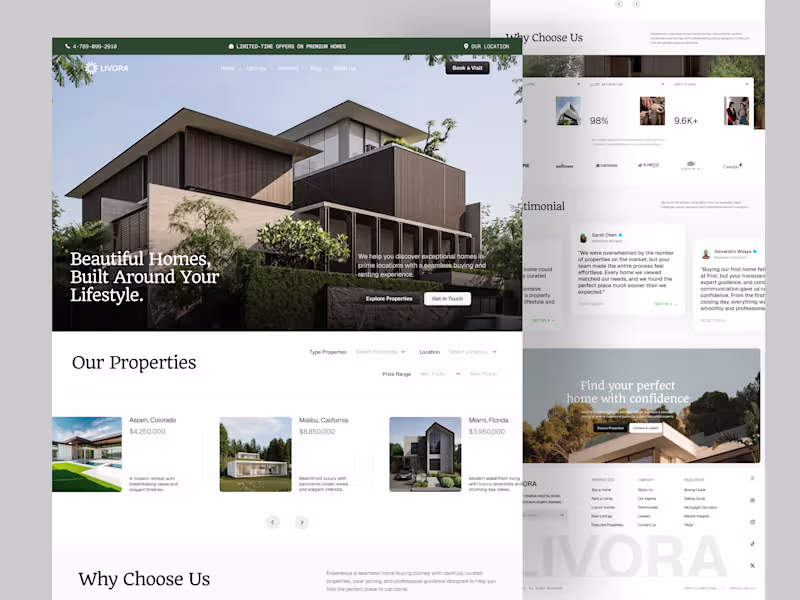 Cover image for Livora Real Estate Website Redesign