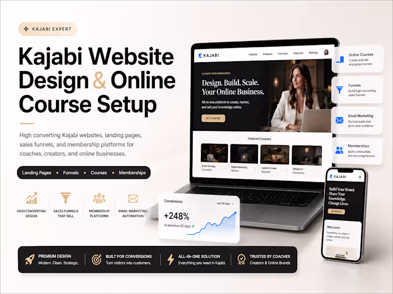 Cover image for Get complete Kajabi Website Design & Online Course Setup