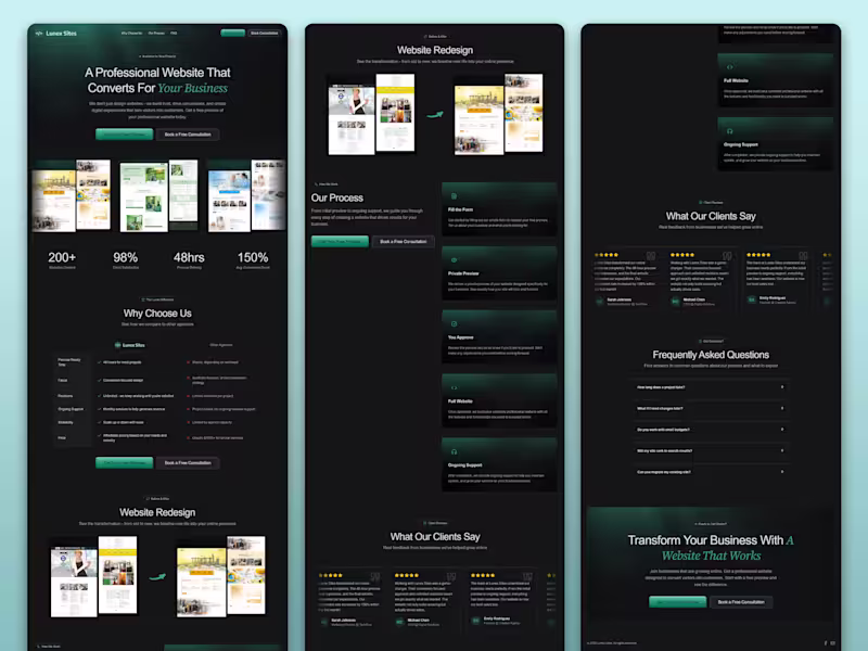 Cover image for Lunex Sites - Web Design Agency Website