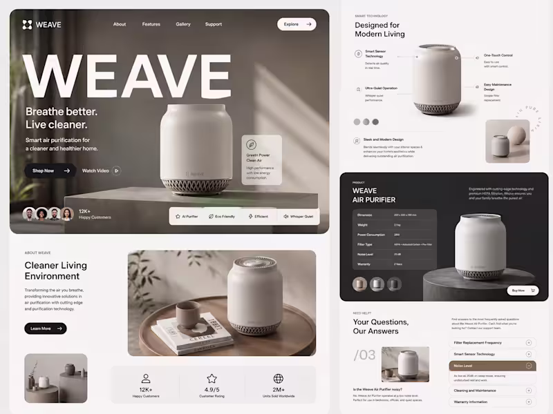 Cover image for Modern Smart Air Purifier Landing