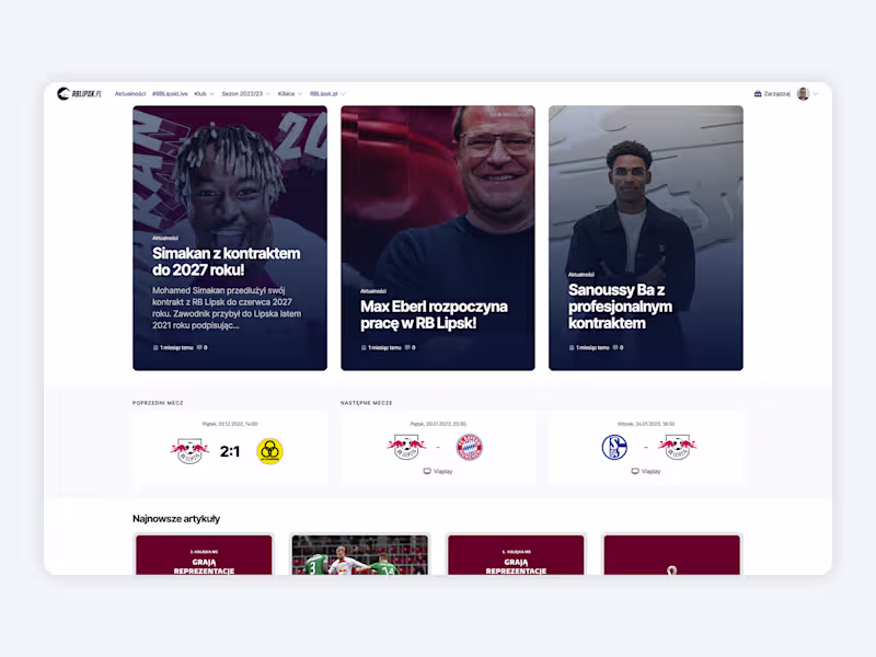 Cover image for Website about RB Leipzig