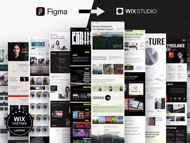 Cover image for Figma design into a professional Wix Studio site