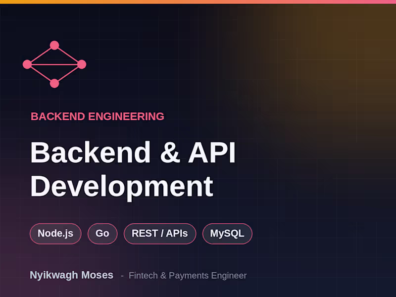 Cover image for Backend & API development (Node.js or Go)