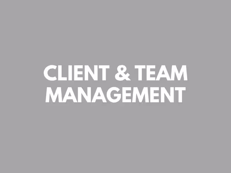 Cover image for Client and Team Management