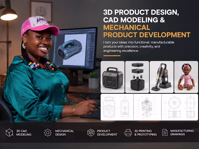Cover image for 3D Product Design & CAD Modeling for Manufacturing& Prototyping