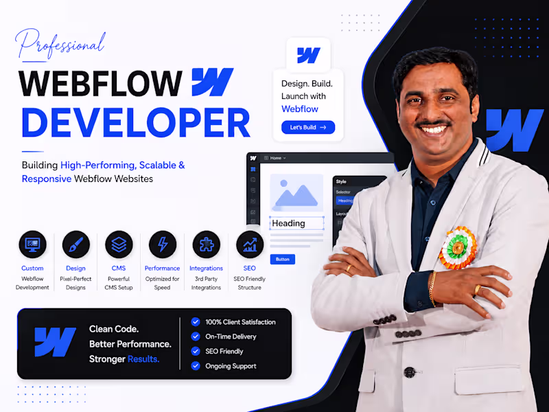 Cover image for Webflow Website Design | Responsive SEO-Optimized Modern Website