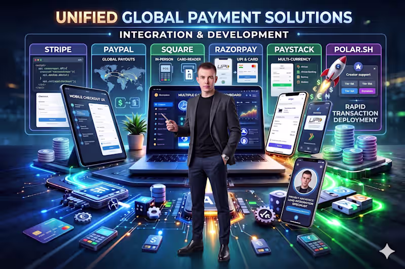 Cover image for Payment Gateway Integration - Stripe, Paypal,  Square, Razorpay