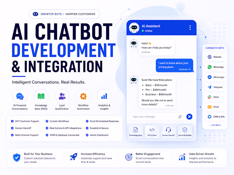 Cover image for AI Chatbot Development & Integration