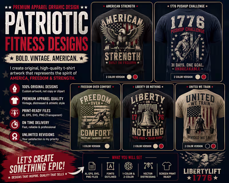 Cover image for 🇺🇸 Premium Apparel Graphic Designer