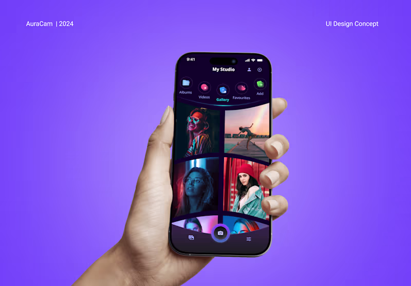 Cover image for AuraCam Mobile Photography App UI Design