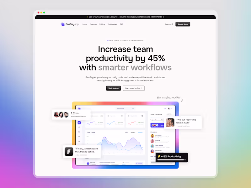 Cover image for SaaSsy App: All-in-One Productivity Platform 