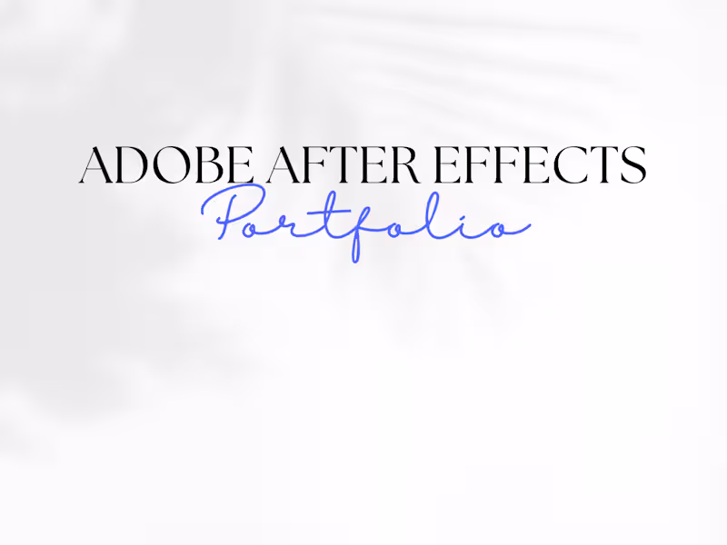 Cover image for Adobe After Effects Portfolio