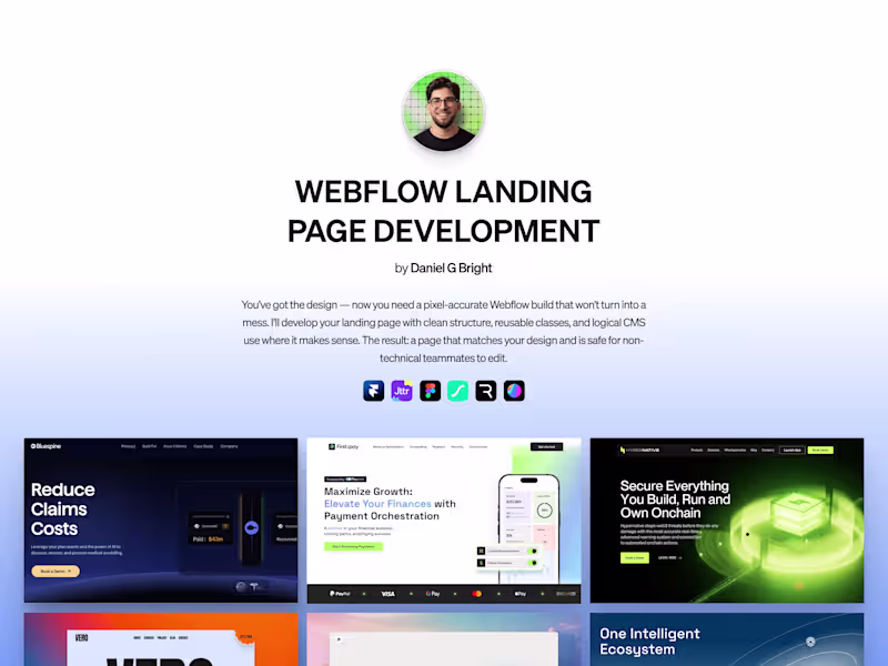 Cover image for Webflow Landing Page — Design + Build