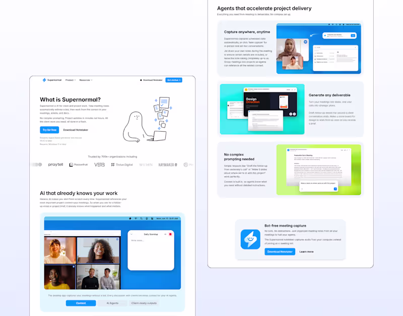 Cover image for Supernormal marketing site case study