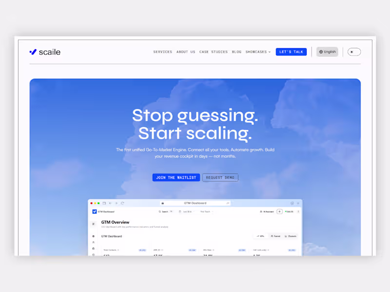 Cover image for SCAILE – AI Growth & Sales Platform (Framer)