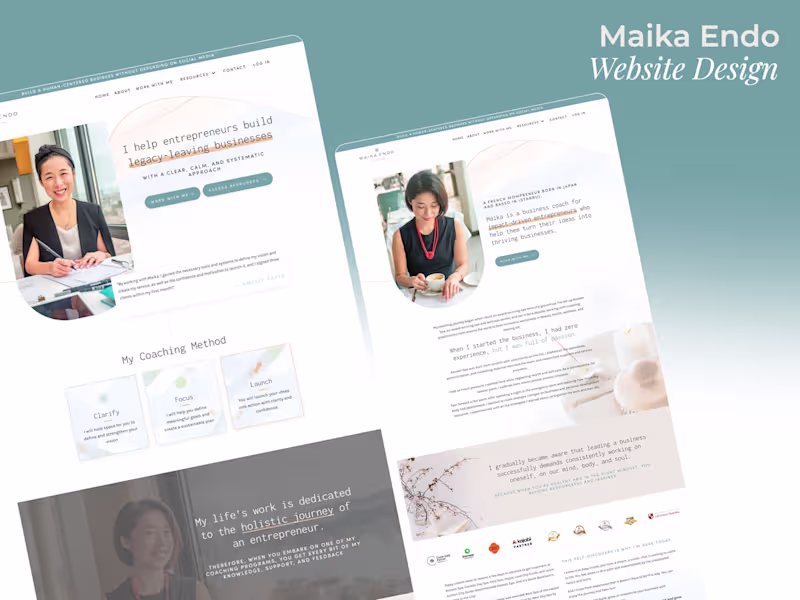 Cover image for Minimalist Kajabi Website Design for Maika Endo