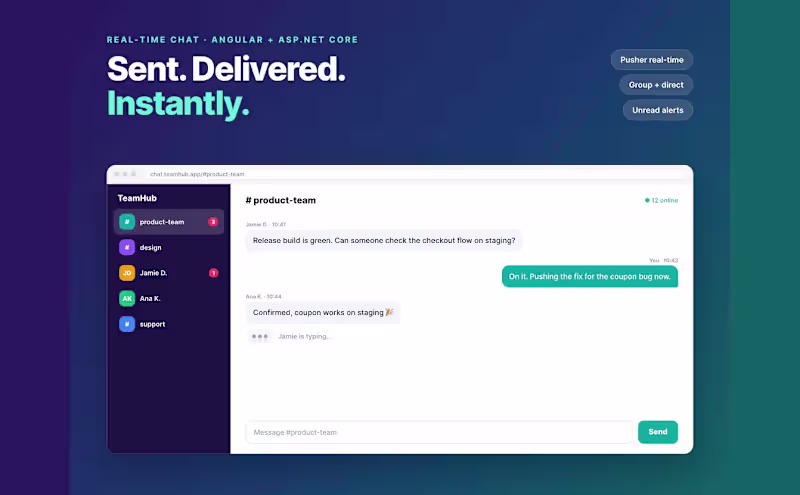 Cover image for Real-Time Chat in Angular and ASP.NET Core