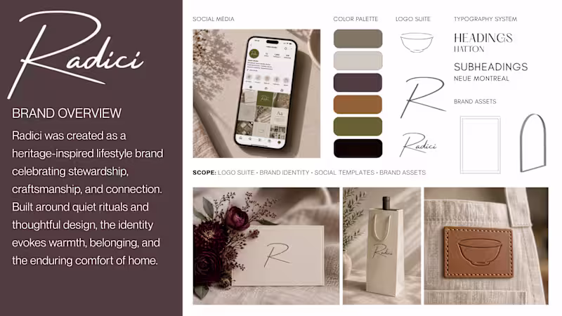 Cover image for Heritage Lifestyle Brand Identity | Radici
