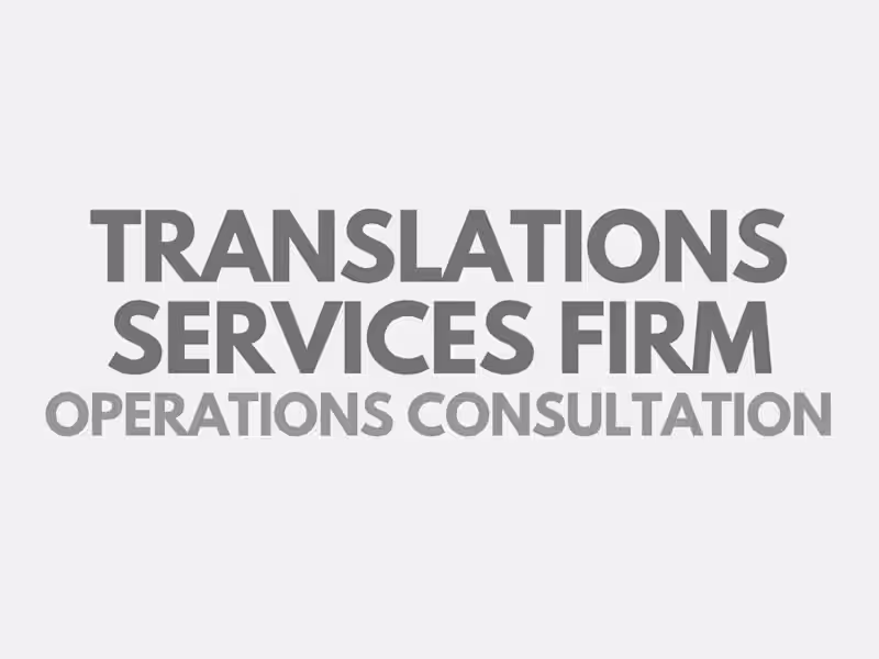 Cover image for Translation Services Firm - Operations Consulting