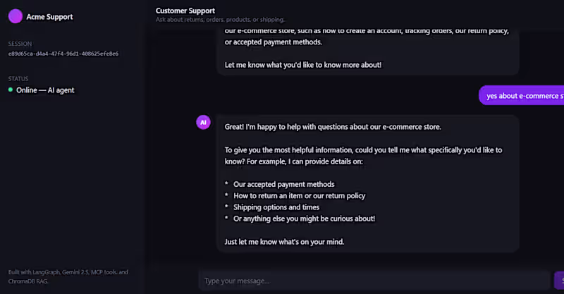 Cover image for AI Chatbot / Support Agent