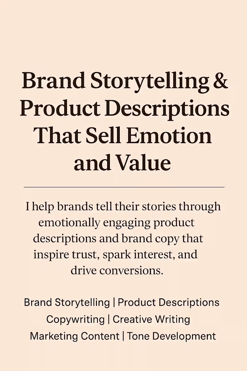 Cover image for Brand Storytelling & Product Descriptions That Sell Emotion ...