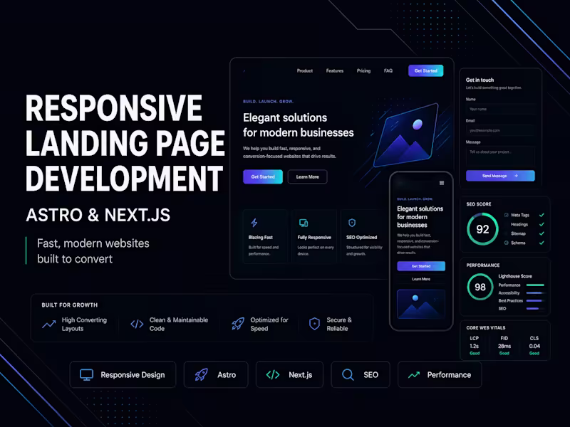 Cover image for Responsive Landing Page Development with Astro & Next.js