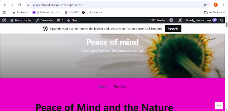 Cover image for Peace of Mind & Nature
I