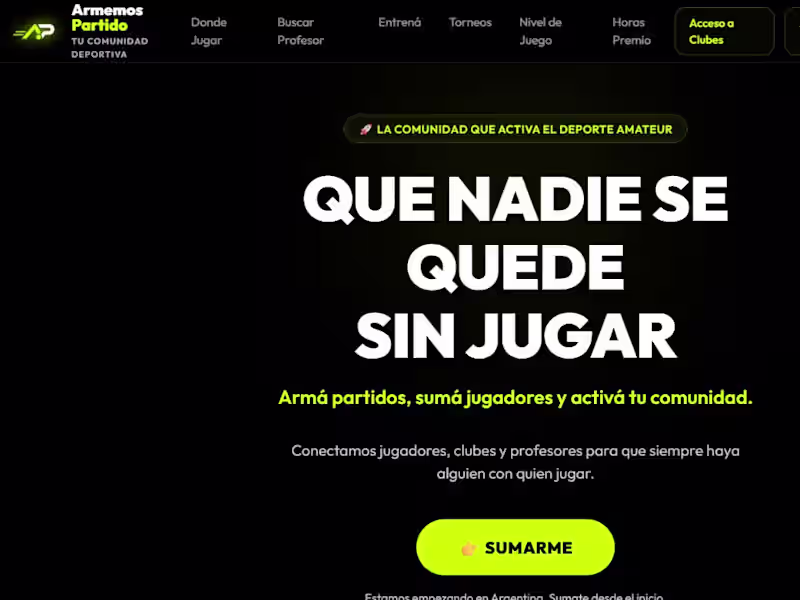 Cover image for Armemos Partido — Real-Time Sports Coordination