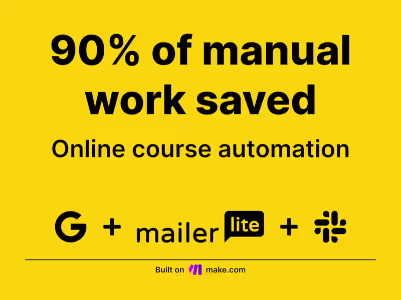Cover image for Online Course Automation system [Make, Google Sheet ...]