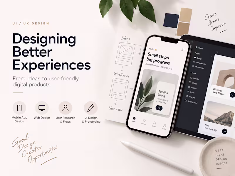 Cover image for UI/UX Design for Mobile Apps & Websites