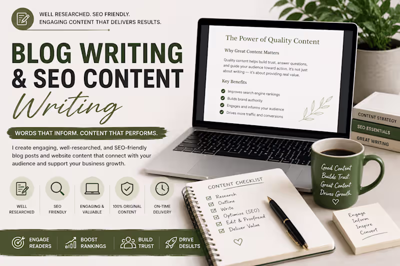 Cover image for Blog Writing & SEO Content Writing