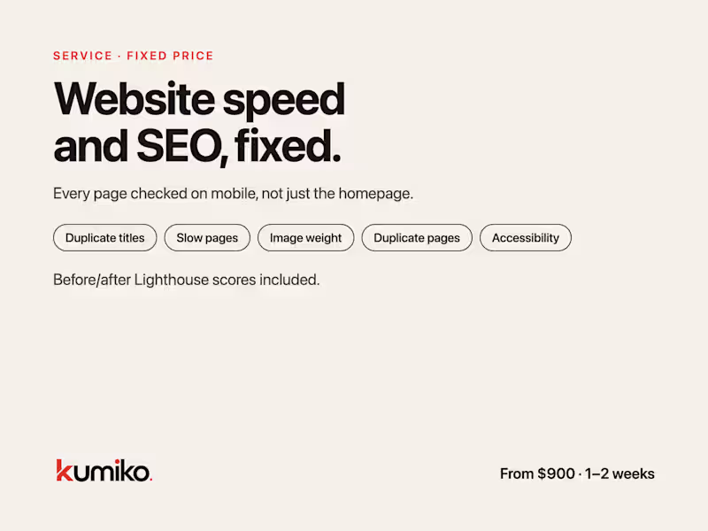 Cover image for Website speed and SEO fix