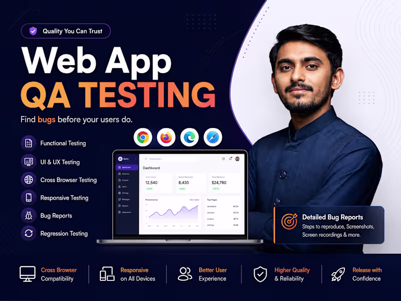 Cover image for Web App QA Testing with Detailed Bug Reports