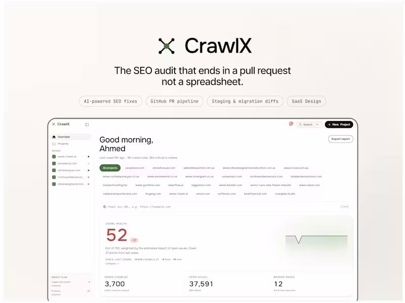 Cover image for CrawlX
CrawlX crawls a website, surfaces