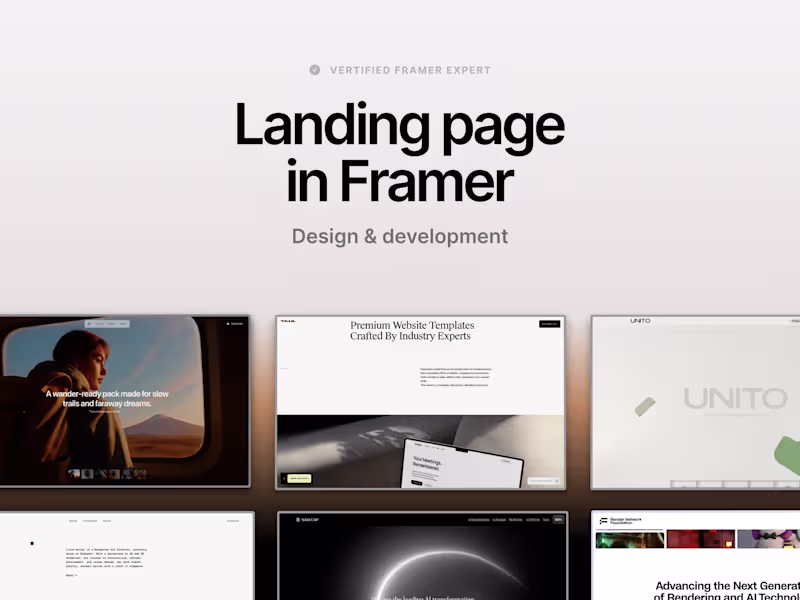 Cover image for Landing page in Framer - Design and development