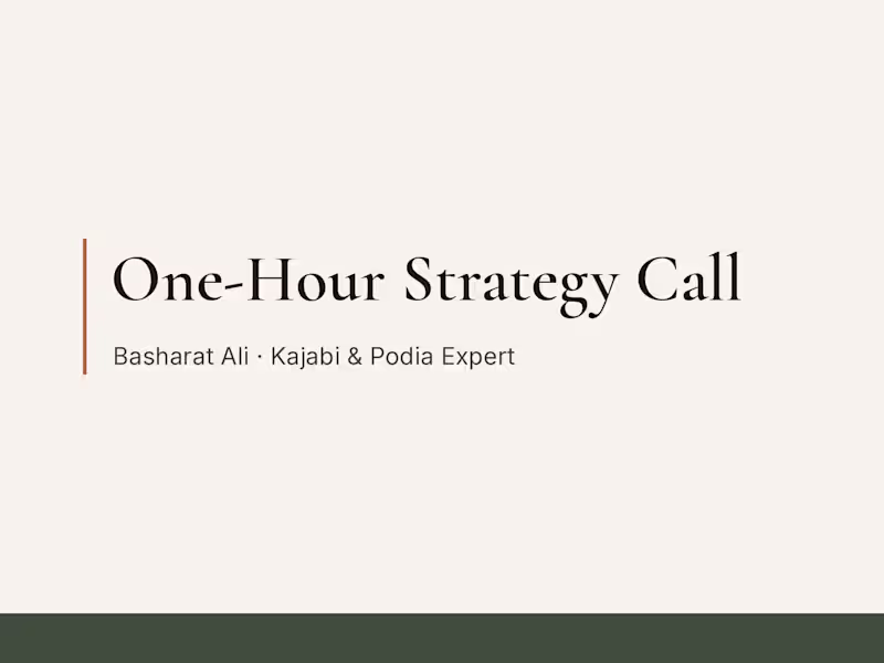 Cover image for One-Hour Strategy Call
